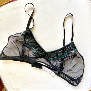 Uye Surana Mesh Velvet Embroidered Bra